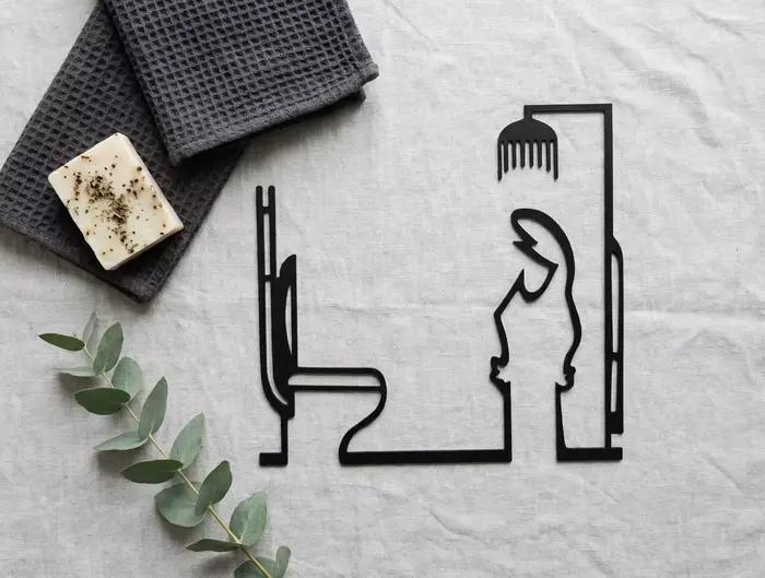 Panneau de porte de salle de bain en métal