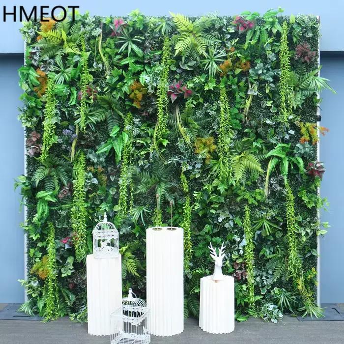 5D plantes vertes gazon mur enroulable tissu