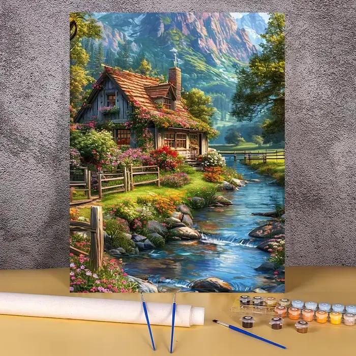 Peinture par numéros Maison en forêt