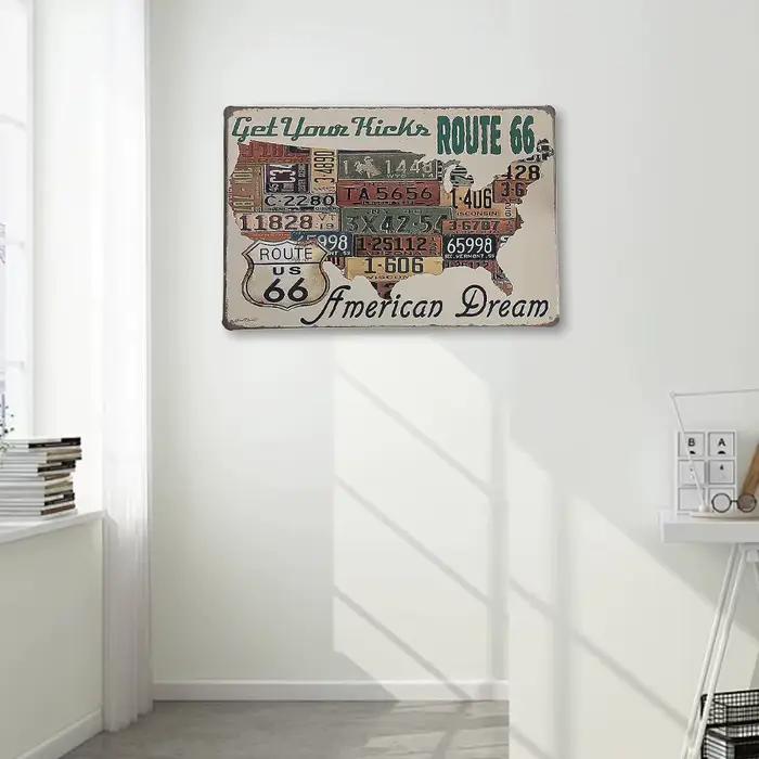 Plaque d'art murale rétro en métal Vintage