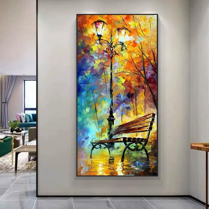 Toile de banc de lampadaire abstrait