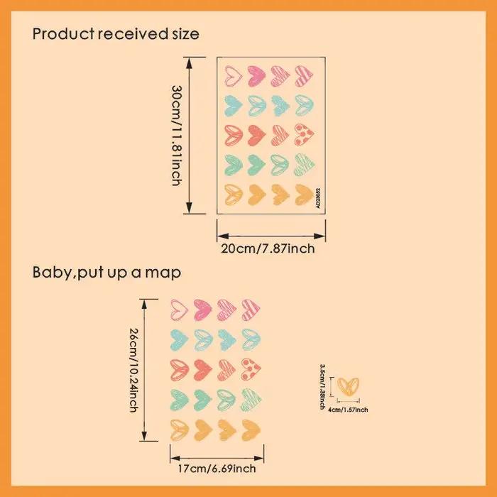 Nouveaux autocollants muraux coeur colorés différentes formes coeurs Art stickers