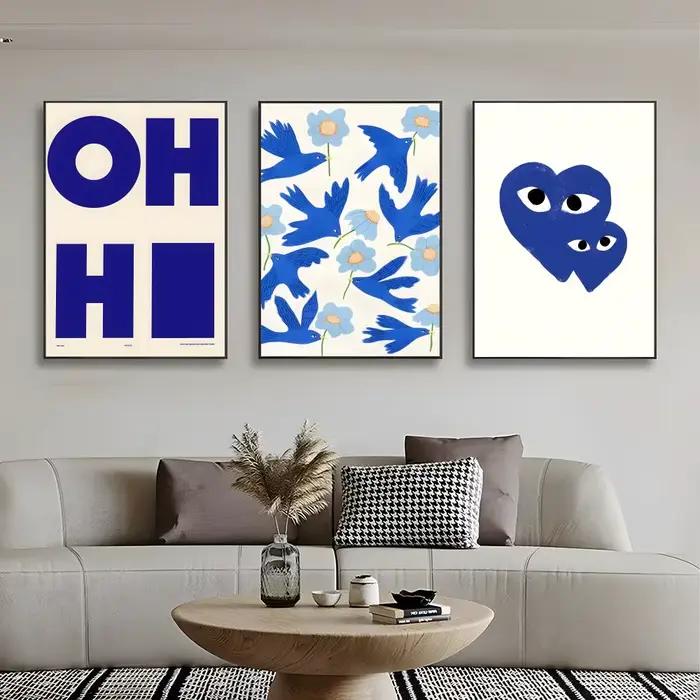 Affiche abstraite bleu Klein