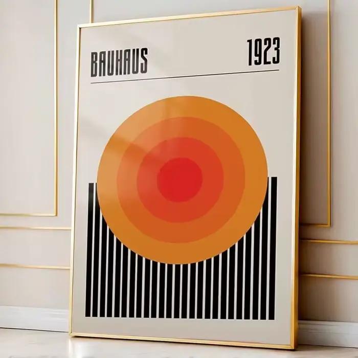 Impression d'art mural géométrique circulaire Bauhaus moderne 1923