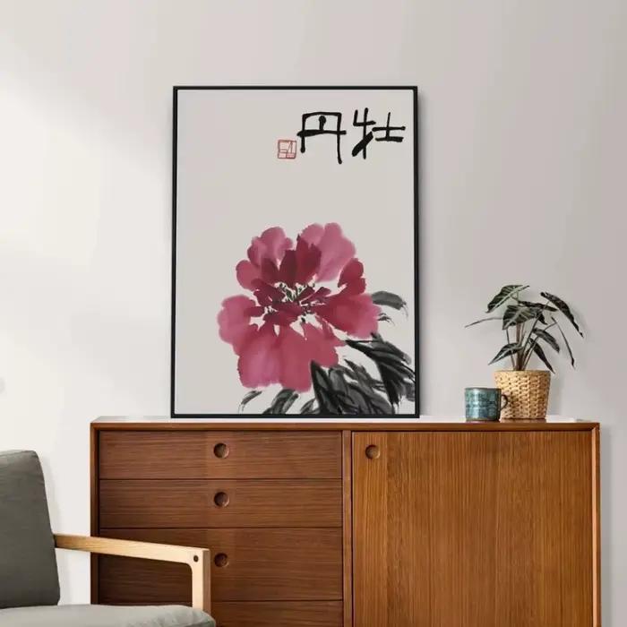 Affiche vintage asiatique de style chinois
