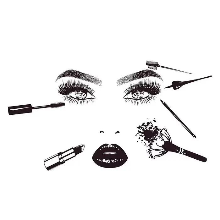 Autocollant mural de maquillage
