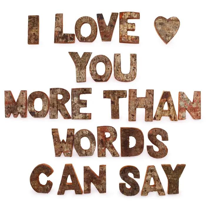 Colour Rustic Bark Letters - LOVE (4)