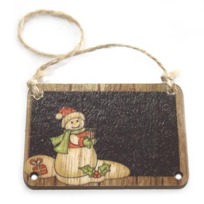 Pack of 2 Christmas Wooden Craft Decoration - Snowman