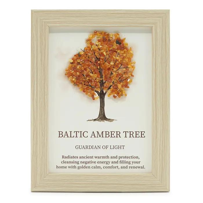 Gemstone Picture - Tree of Life - Baltic Amber (20x14.7x1cm)