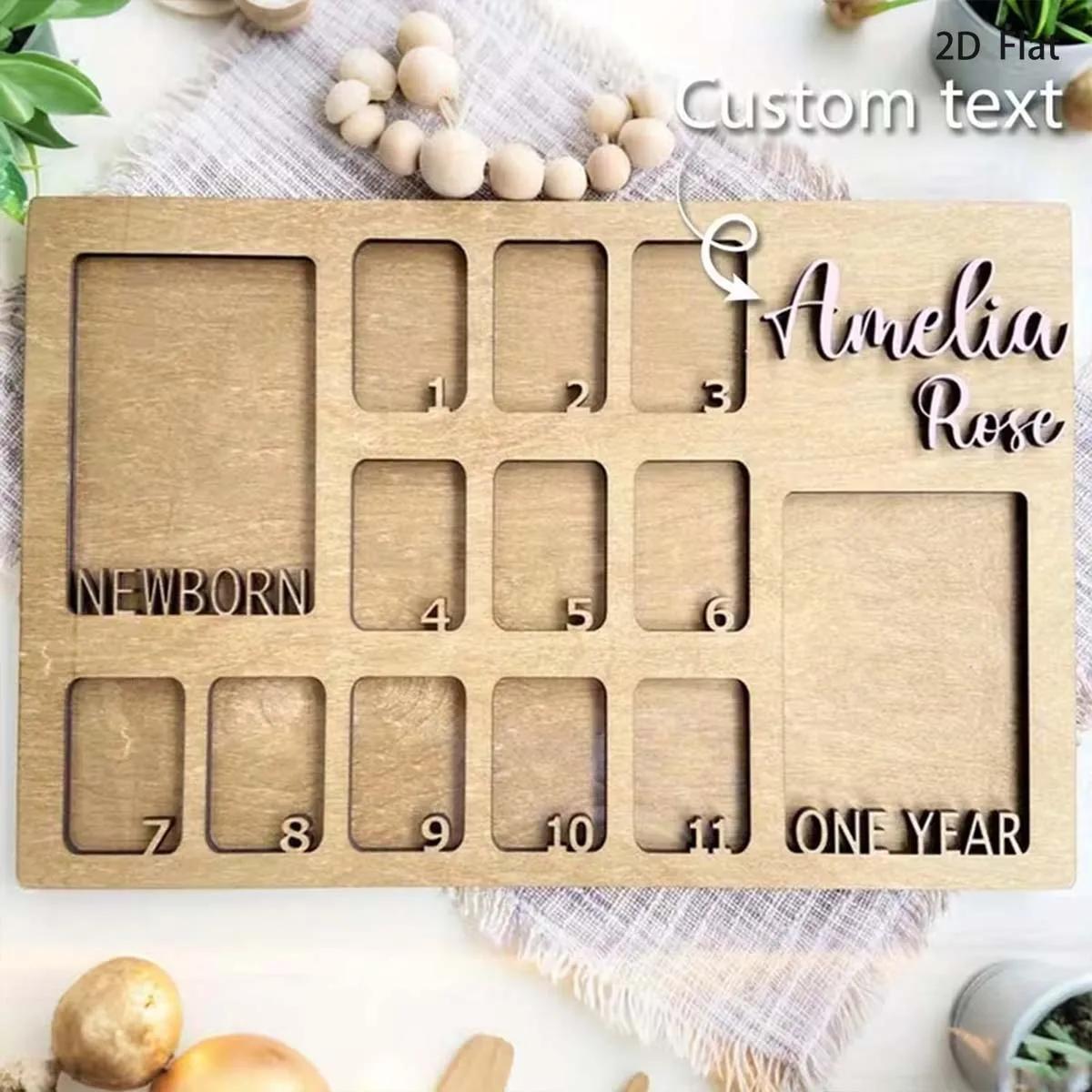 Cadre photo personnalisé en bois, plaque décorative pour fête, maison, école, accessoires photo, à p