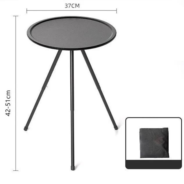 Table pliante portable d'extérieur avec support triangulaire, petite table ronde, table de camping, 