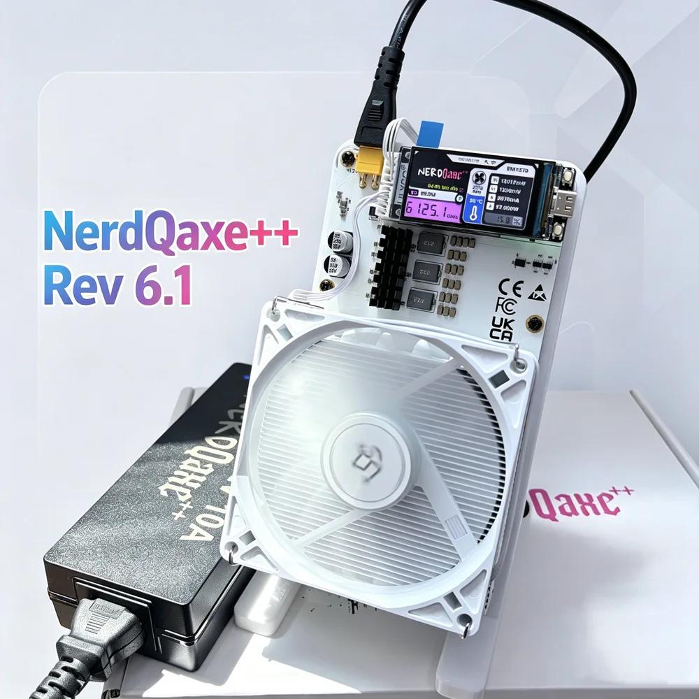 NerdQaxe++ 6TH/s Rev 6.1 100W avec alimentation XT30, double ventilateur, machine de minage Bitcoin 