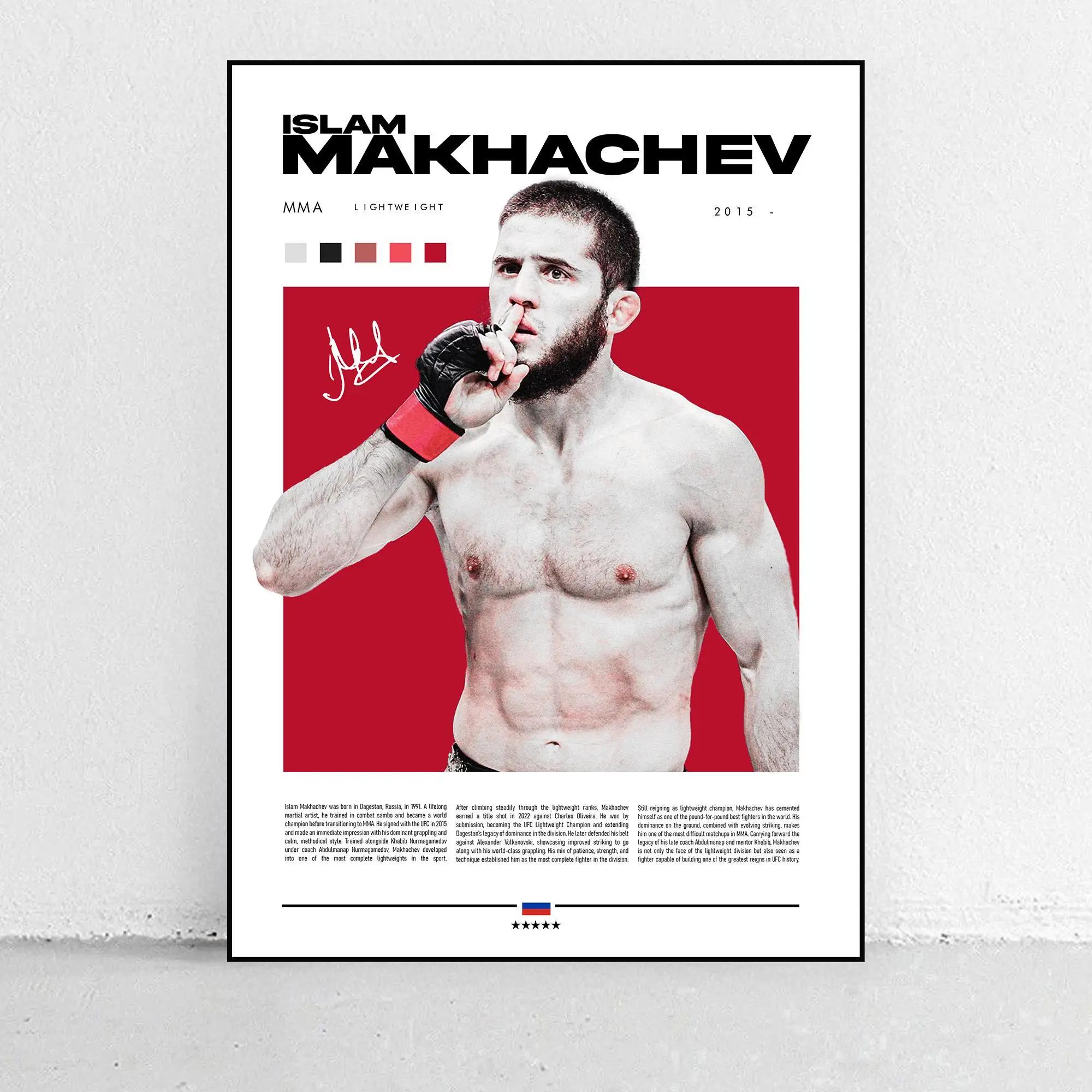 Affiche de combat de boxe, figurines légendaires, Ilia Topuria/Dustin Poirier, peinture sur toile, i