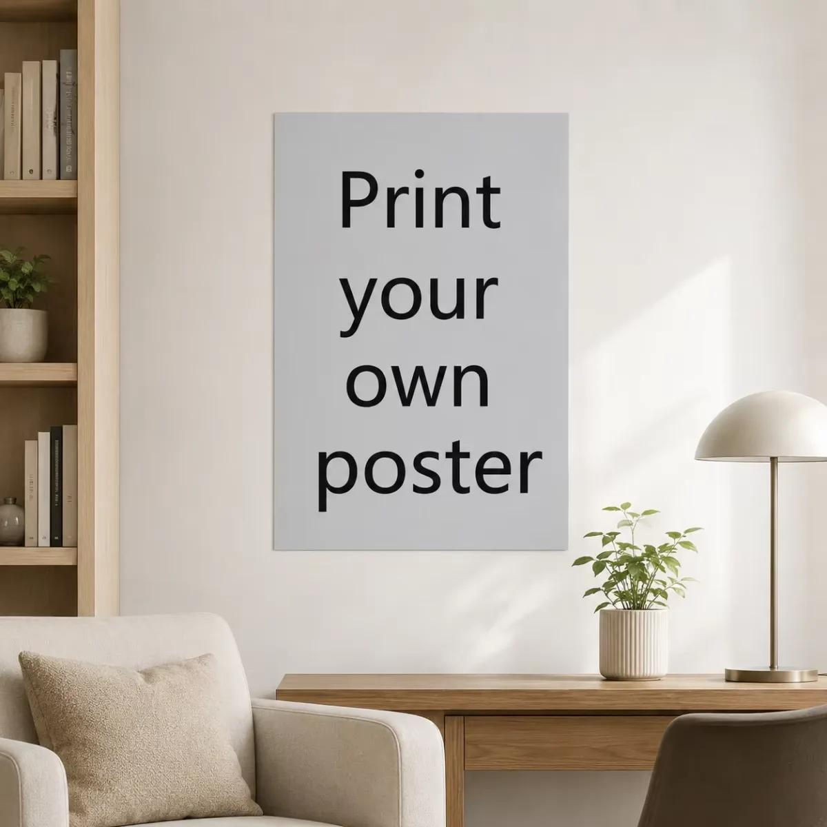 Affiches autocollantes personnalisables — téléchargez vos propres motifs ou photos ; un article de décoration intérieure unique, disponible en différentes tailles.