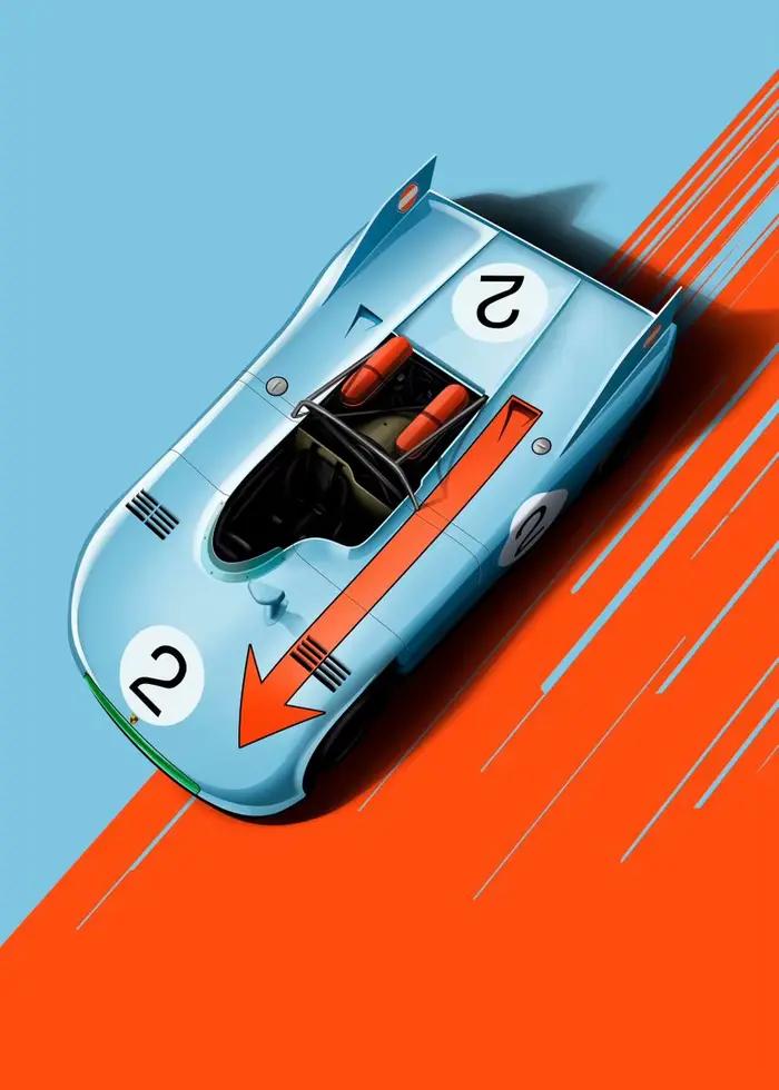 Peinture à l'huile par numéros, voiture de course de dessin animé moderne, décoration de maison, mur