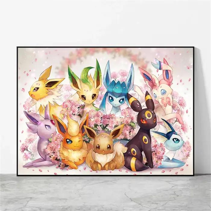 Affiche d’anime classique, Pikachu de Pokémon, impression sur toile, décoration murale, cadeau pour 