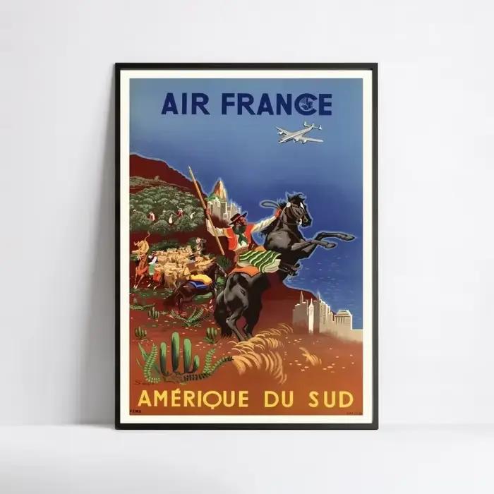 Affiches vintage Air France, publicité aérienne, peinture sur toile esthétique, impression d'art mur