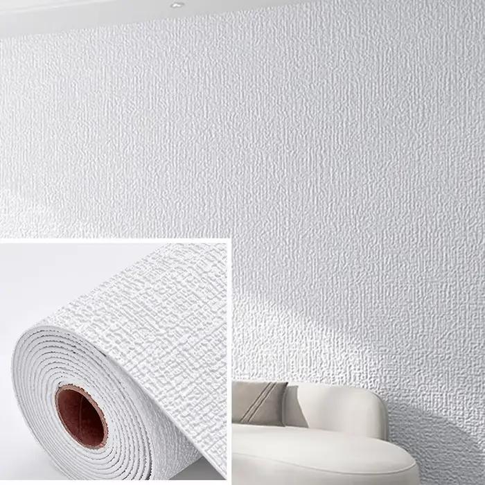 Papier peint auto-adhésif en lin, imperméable, résistant à l'humidité et à la moisissure, autocollan