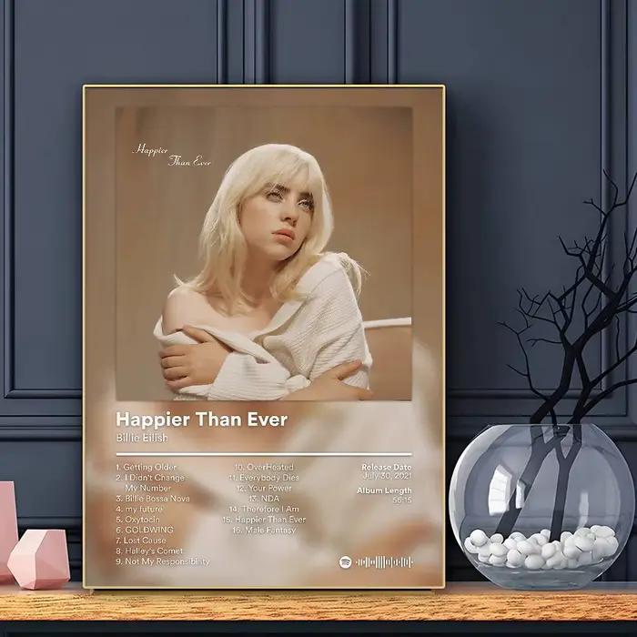 Affiche d'album chaud de chanteur e-ilish, Art HD, mur collant, étanche, décoration de maison, salon
