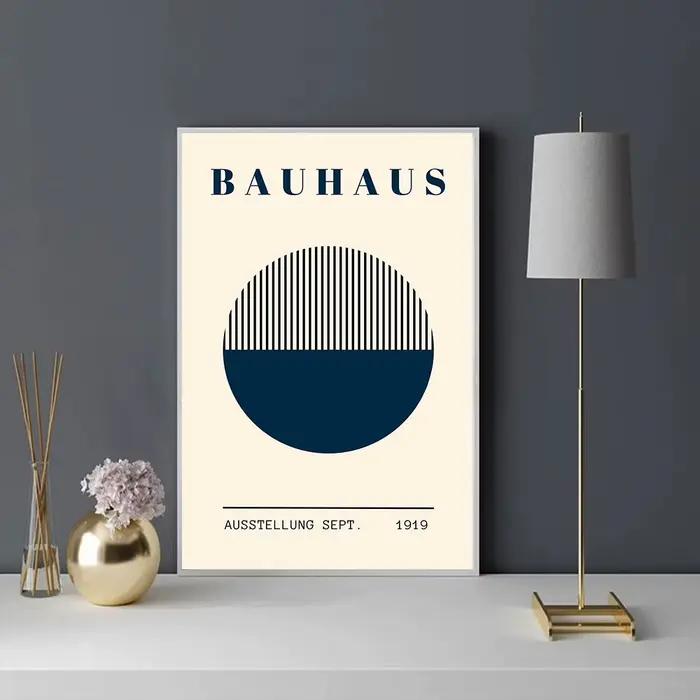 Affiche d'art géométrique moderne Bauhaus, simplicité artistique, style vintage classique, idéale po