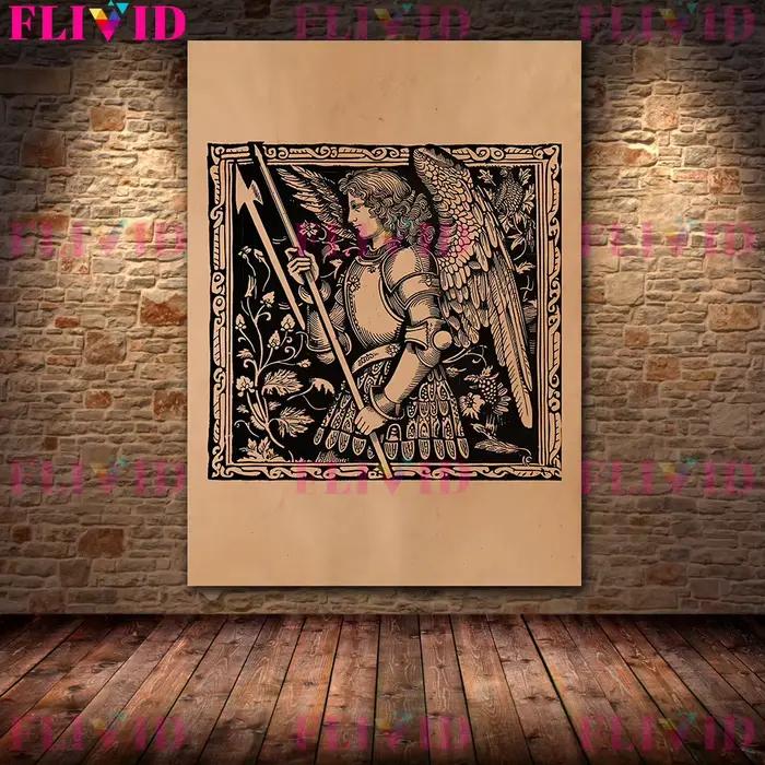 Lucifer The Fallen Angel Antique Satanic Art Poster and Print,Archange Occult Wall Art, Canvas Print