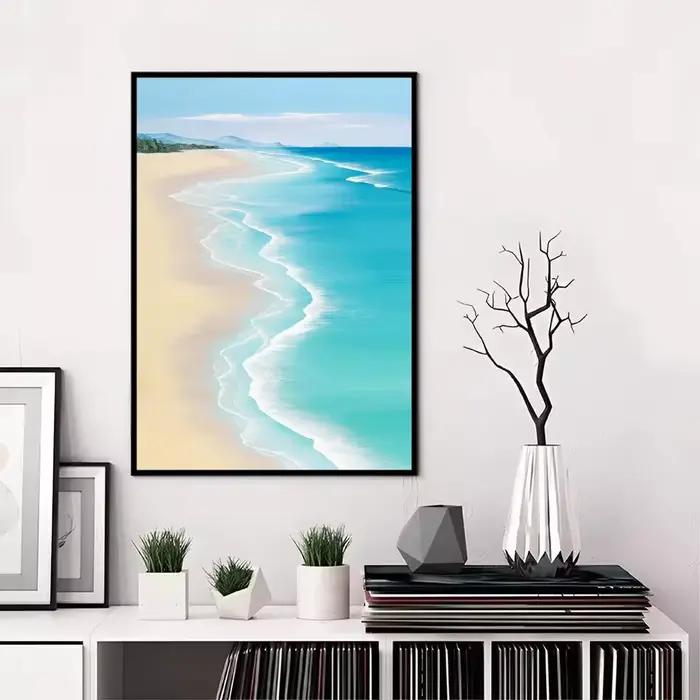 Affiche de vacances d'été à l'océan, art sur papier PP tendance, décoration murale moderne et élégan