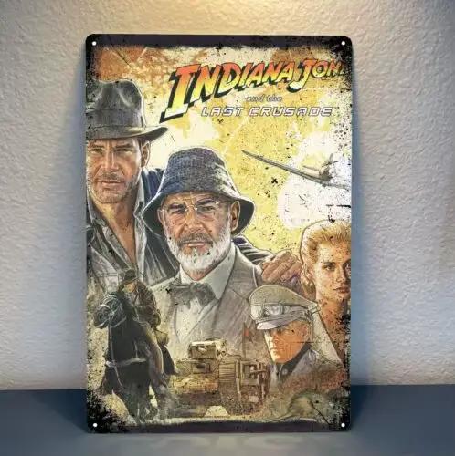 Affiche métallique du film Indiana Jones et la dernière croisade - Plaque en aluminium 20x30cm