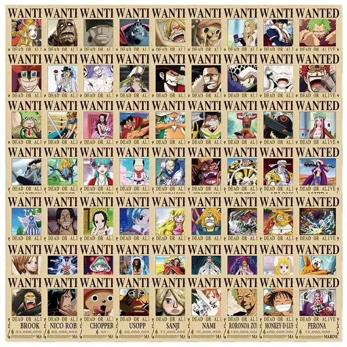 Autocollants One Piece Wanted, mignons, pour étudiants, personnalisés, 2D, pour décoration DIY, 70 p