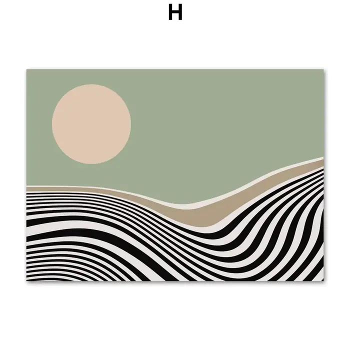 1 tableau sur toile, peinture abstraite, feuilles de plantes, lignes, fille, arc-en-ciel, géométrie,