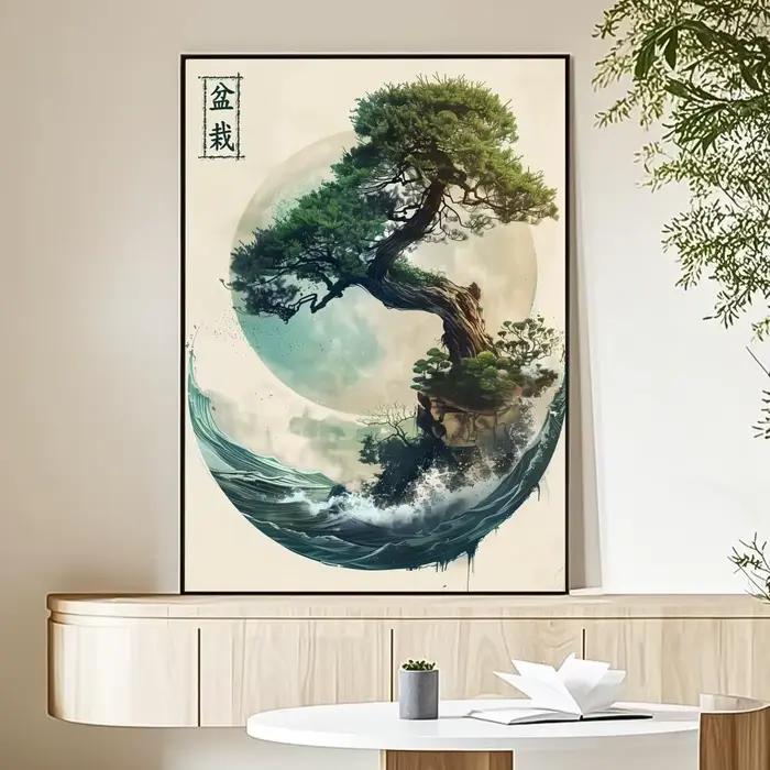 Peinture de géisha de samouraï japonais, calligraphie, toile de coton écologique, affiche murale imp