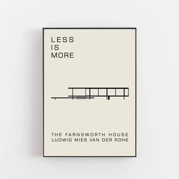 Affiches architecturales Bauhaus Ludwig Mies Van Der Rohe, imprimés Farnsworth House Berlin, peintur