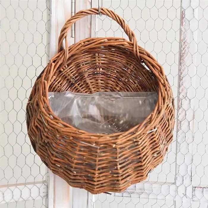 Pot de fleur de panier de fleur en osier naturel mural spécial, panier de Vase en rotin, conteneur d