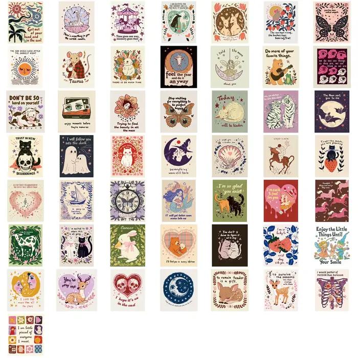 Ensembles d'autocollants esthétiques inspirants, 50/100 pièces, pour ordinateur portable, carnet de