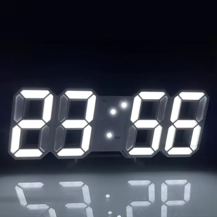 Horloge murale numérique 3D LED, mode Shoous, multifonctionnelle, créative, prise USB, électronique,