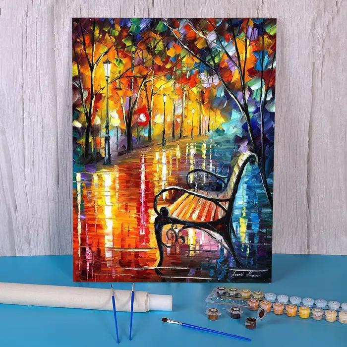 Peinture abstraite colorée par numéros, kit d'invitation, peintures à l'huile GT 50x70, toile acryli