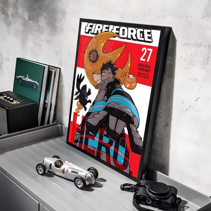 F-fire Force – autocollants d'affiche de dessin animé HD, peinture murale étanche, Art pour chambre