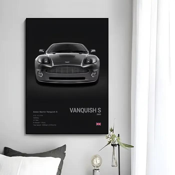 Affiche murale de voiture de sport de luxe britannique A-Aston M-Martin, impression artistique, pein