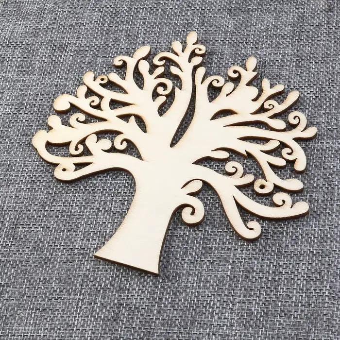 Peinture artisanale sculptée d'arbre de vie en bois, Scrapbooking pour couture faite à la main, déco
