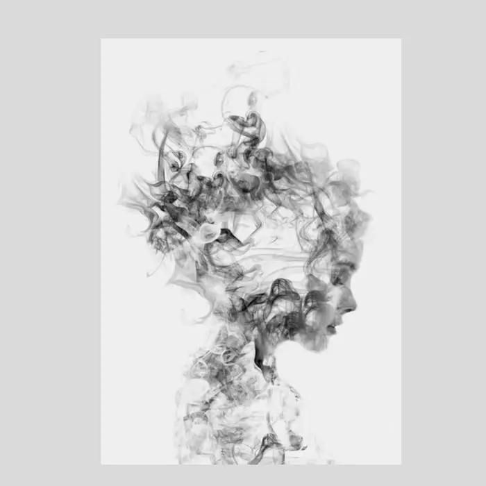 Affiche de fille abstraite simple sans cadre, impression de couleur noir et blanc, décoration de la