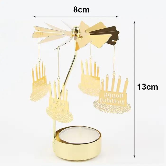 Bougeoir rotatif à chaud en métal, porte-bougie de Noël, fête de mariage, cadeau de décoration, QueP