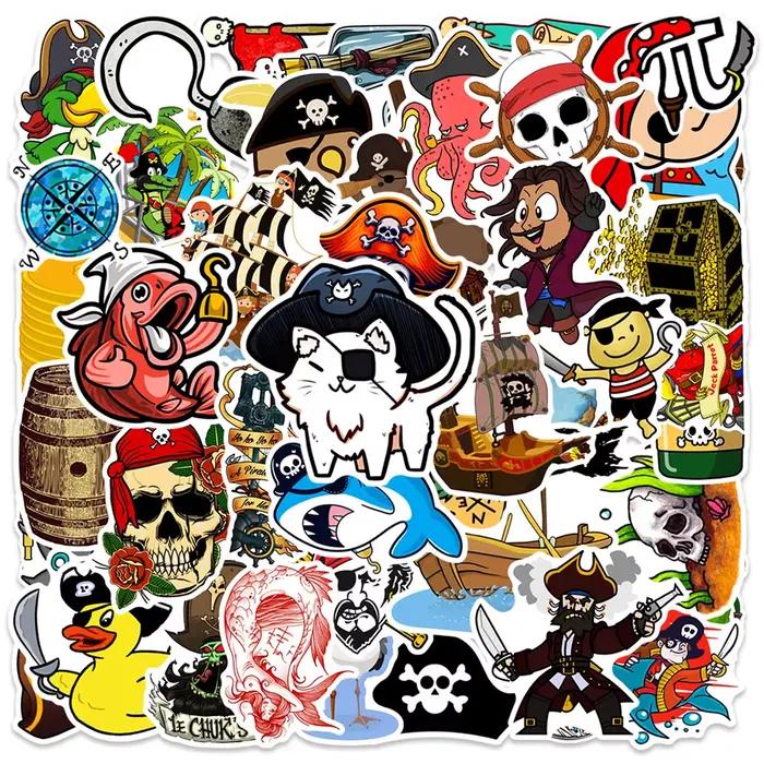 Autocollants de dessin animé Pirate Captain Sailor, 10/30/50 pièces, autocollants Graffiti amusants,