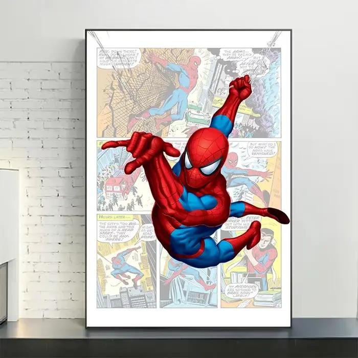 Ensemble d'affiches de super-héros de bandes dessinées, peinture sur toile, impressions de super-hér