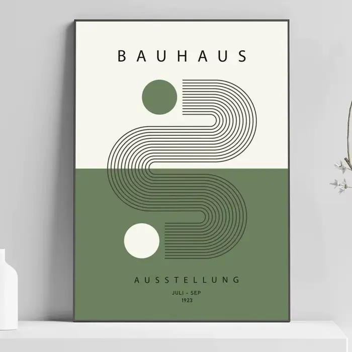 Affiches Bauhaus Green Lines, impression sur papier auto-adhésif, pour la maison, le salon, la chamb