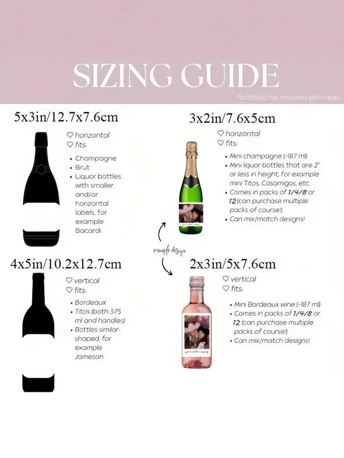 Étiquettes autocollantes personnalisées pour bouteilles de vin avec photo et texte, personnalisées p