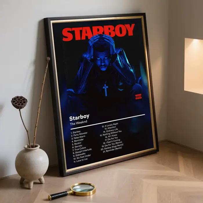 Affiche du chanteur pop The W-Weeknd, impressions d'art mural minimalistes modernes pour chambre à c