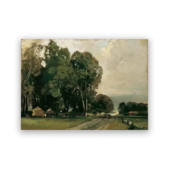 Affiches et imprimés de peinture à l'huile de paysage de ferme Vintage, toile de vue de campagne, im