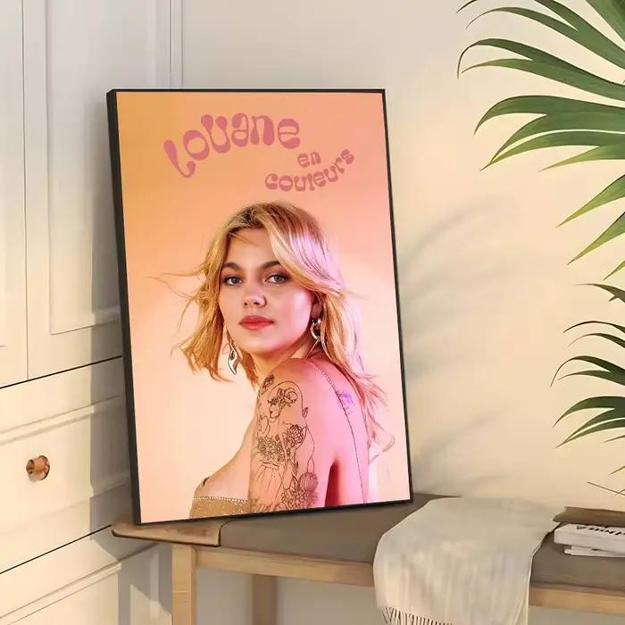 Affiche murale collante de chanteur l-Louane, imperméable, décoration esthétique pour la maison, le
