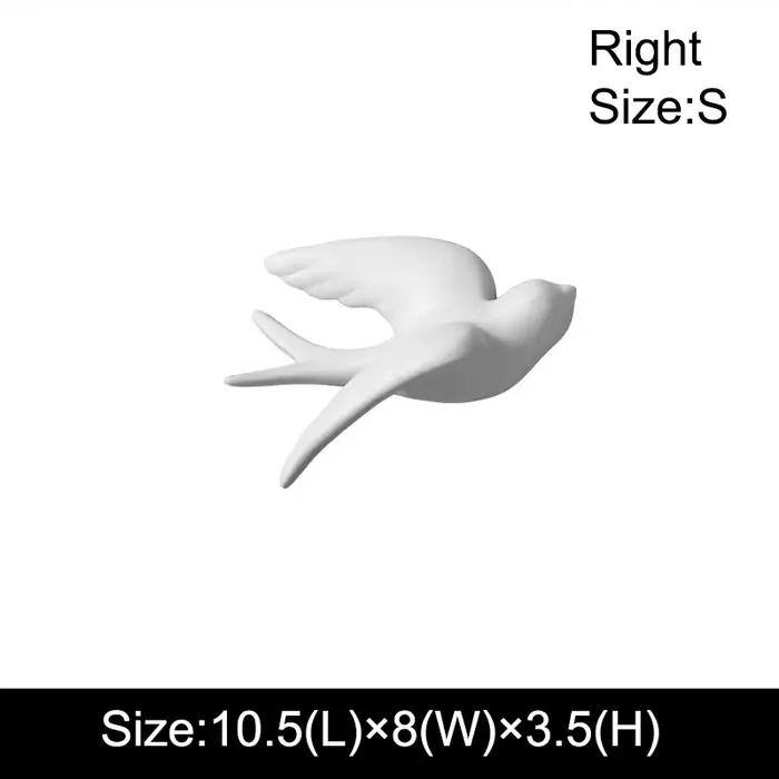 Ornements muraux d'oiseau 3D blancs créatifs modernes, Style européen minimaliste, arrière-plan de s
