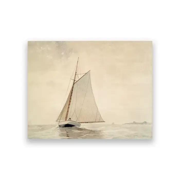 Peinture aquarelle sur toile de paysage marin Vintage, affiche d'art côtière, galerie d'images mural