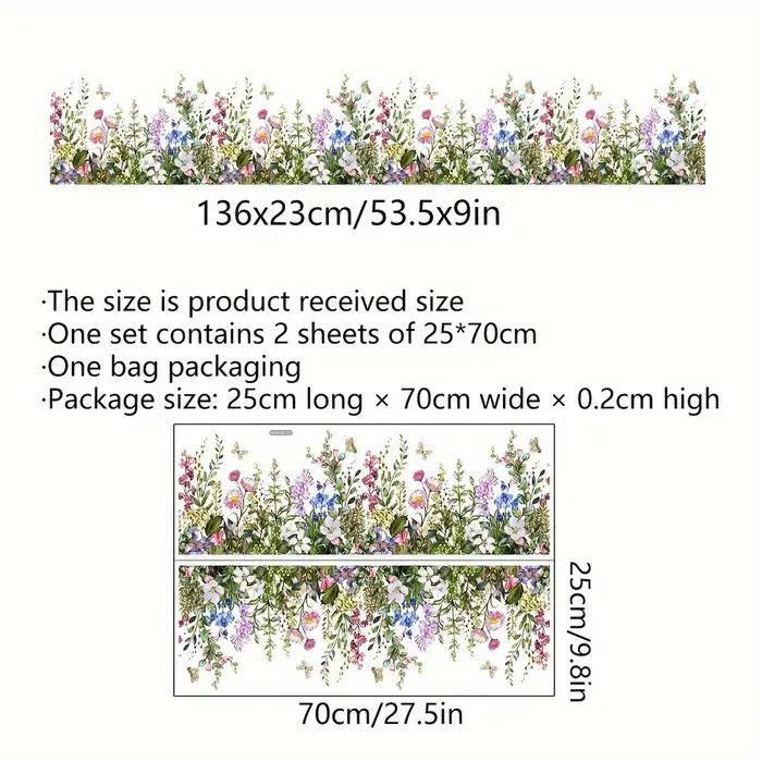 2 feuilles d'autocollants muraux – Designs floraux et botaniques pour un ambiance intérieure sans ef